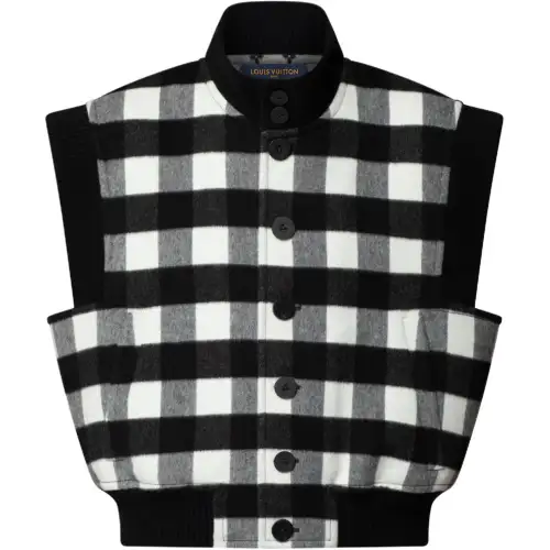 LOUIS VUITTON Sleeveless Check Bomber Jacket