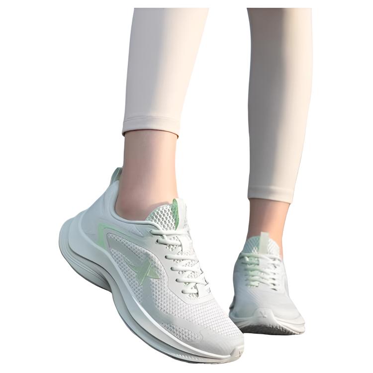 XTEP Cushioning Slip Resistant Low top Casual Running Shoes Women’s Sail White Light Fruit Green