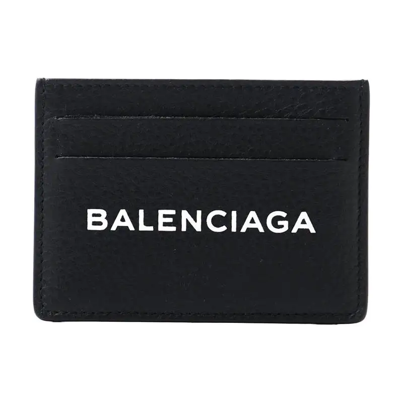Balenciaga Cow Leather Card Holder Men's Black
