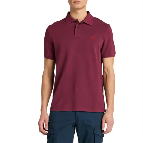 Timberland Polo Shirts Men's Burgundy Lapel Moderate