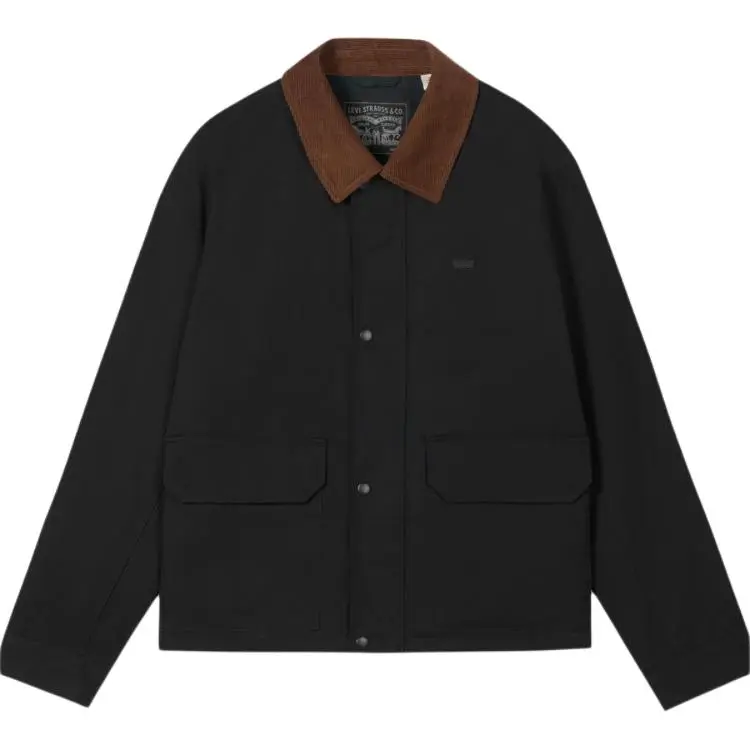 Levi's Jackets Men's Black Lapel Moderate Straight Fit