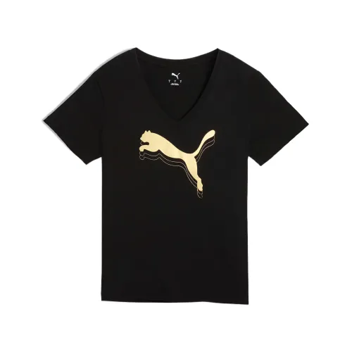 Puma Essentials Metallic Women's V-Neck Tee