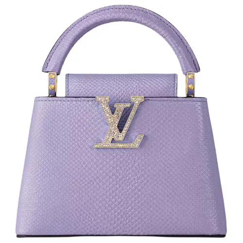LOUIS VUITTON Leather Shoulder Crossbody Handbag Mini Women's Purple
