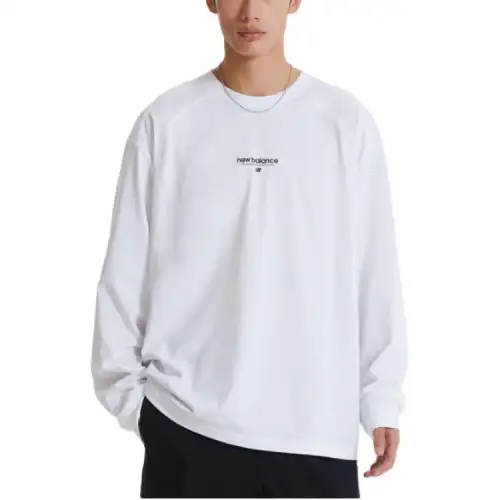 New Balance T Shirts Men's White Crew Neck