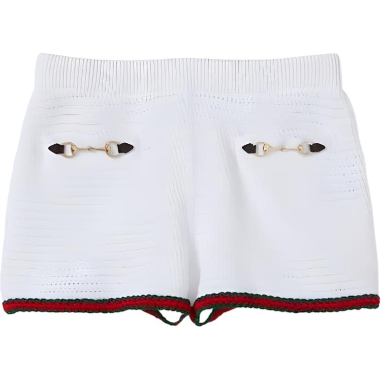 GUCCI Horsebit-detail Crochet-knit Shorts