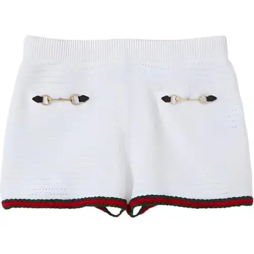 GUCCI Horsebit-detail Crochet-knit Shorts