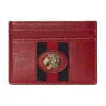 GUCCI Rajah Leather Card Holder Women's Burgundy