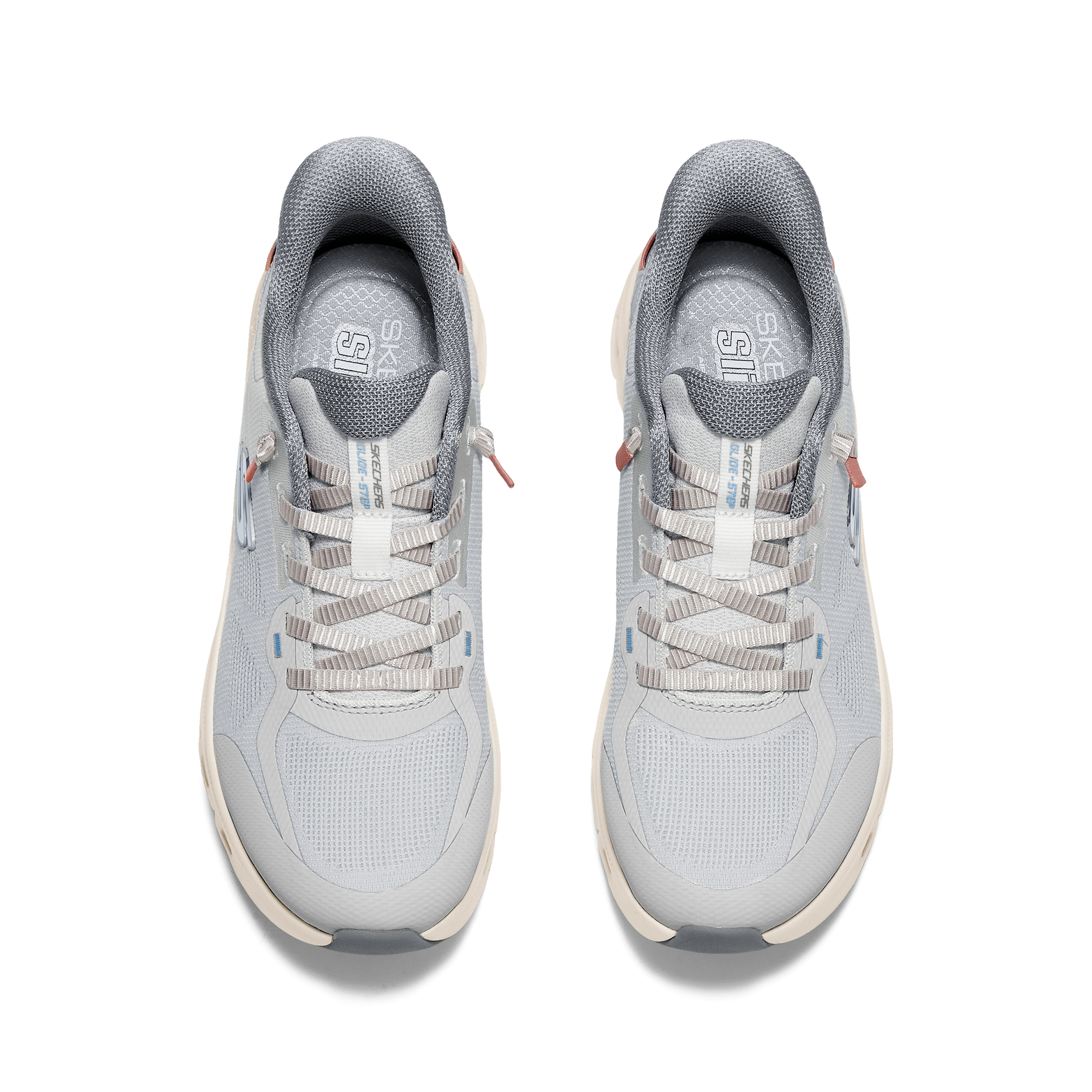 Skechers SPORT WOMENS Cushioning Breathable Low top Casual Running Shoes Women’s Light Gray
