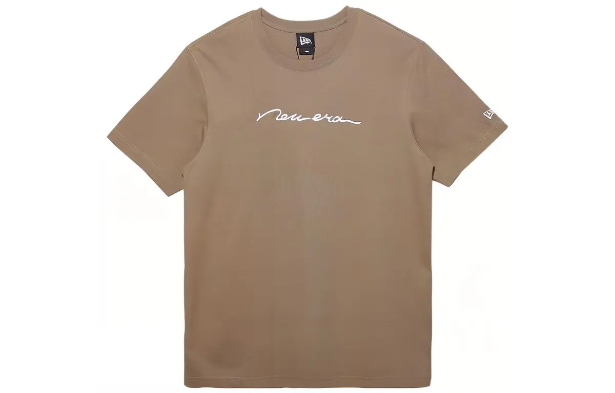 New Era T-Shirts Unisex Khaki Crew Neck Moderate Straight Fit