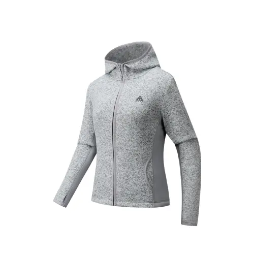 Anta Outdoor Collection Liner Coat, Thick Needle Fleece Garment Women's Star Gray Heather Gray