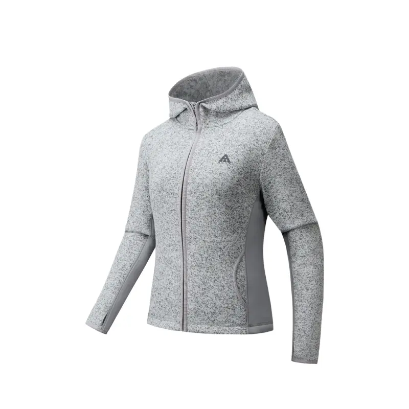 Anta Outdoor Collection Liner Coat, Thick Needle Fleece Garment Women's Star Gray Heather Gray