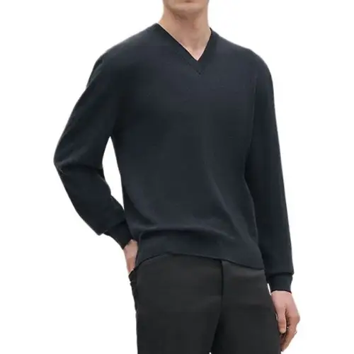 HERMES FW25 Cashmere Sweater Men's Blue