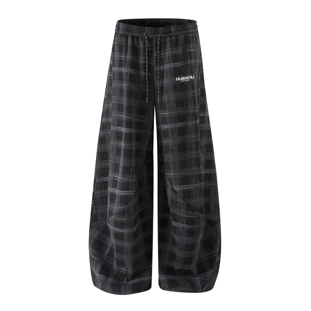 HUANQIU Casual Pants Unisex Moderate Wide Leg Pants