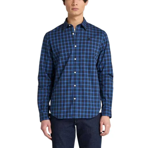 Timberland Shirts Men's Dark Blue Lapel Moderate