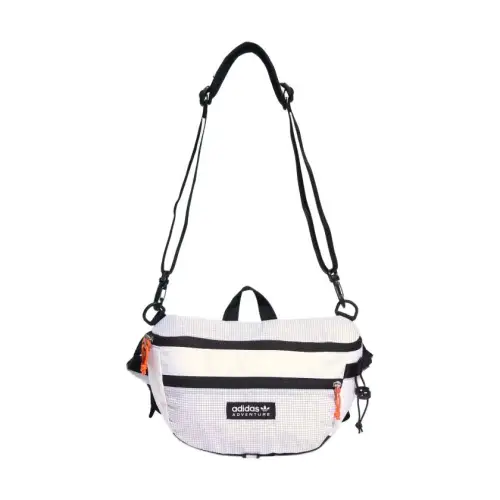 Adidas Originals Trefoil Recycled Polyester One Shoulder Crossbody Fanny Pack Large Unisex White/Black