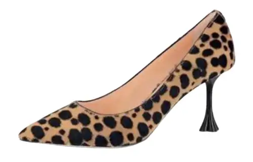 LOUIS VUITTON Blossom Leather Slim Heel High Heels Women's Tea Brown
