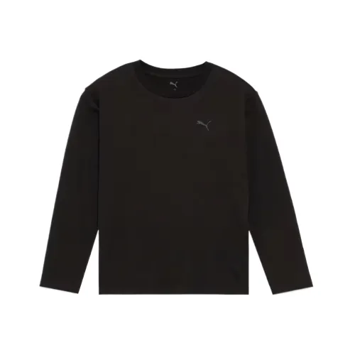 PUMA ESS T Shirts Women's Black Crew Neck