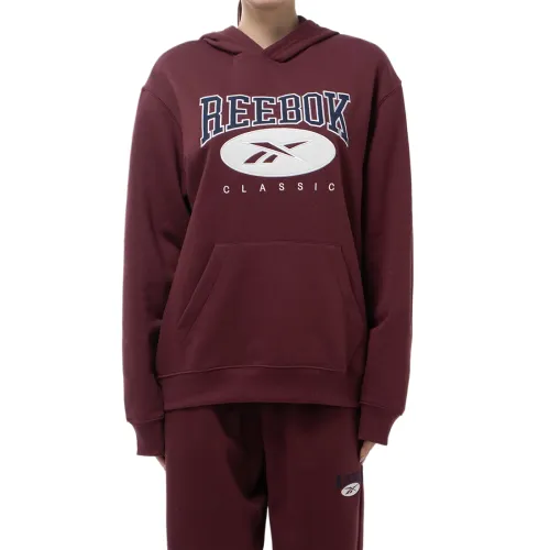 Reebok Sweatshirts Unisex Burgundy Hooded Moderate Regular