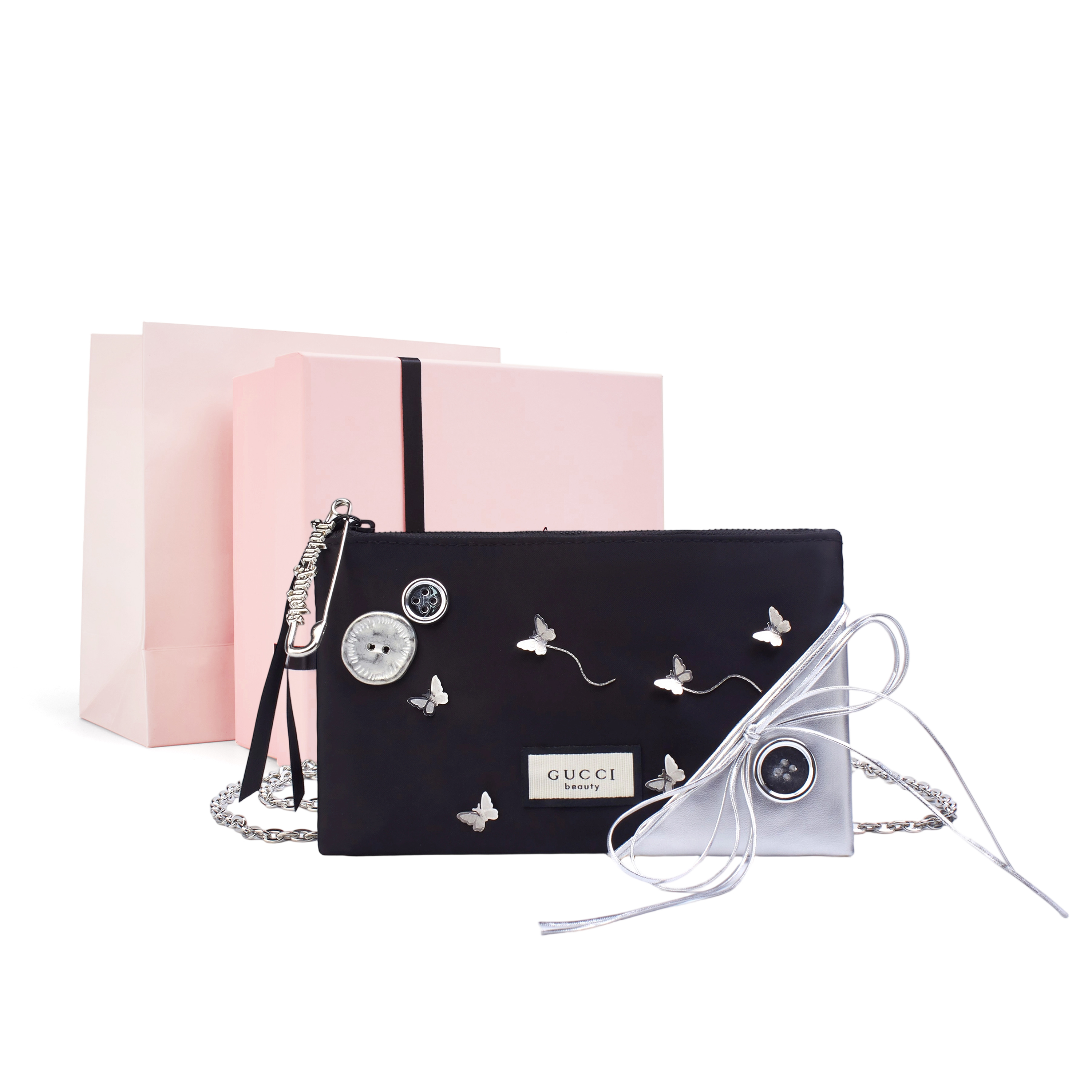 Косметичка Gucci Silk Makeup Bag (черная)