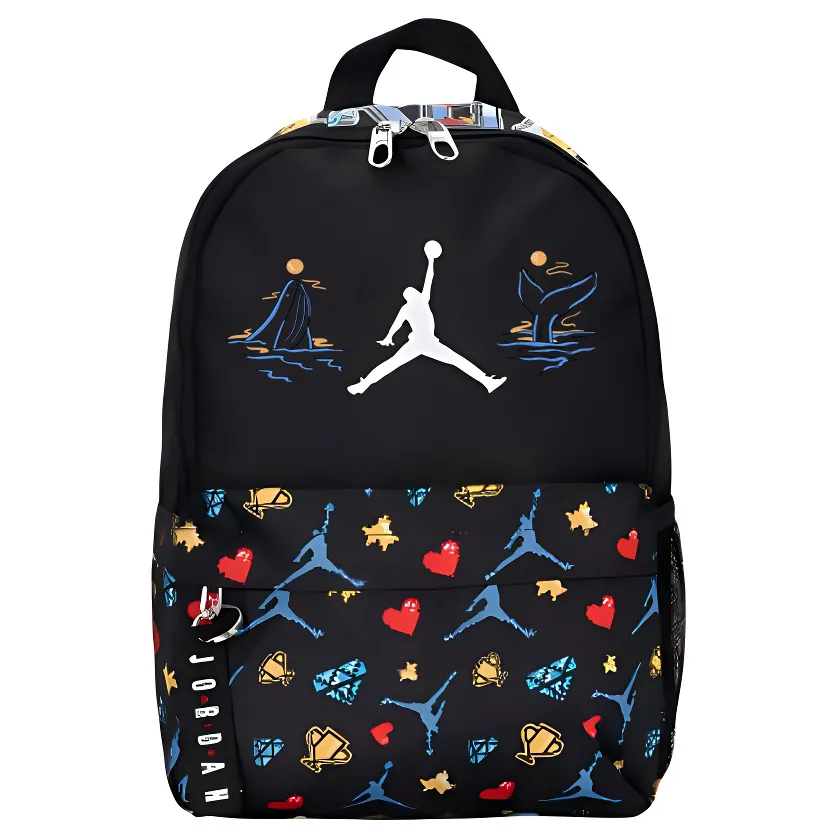 Jordan Polyester Backpack Unisex Black & Multicolor