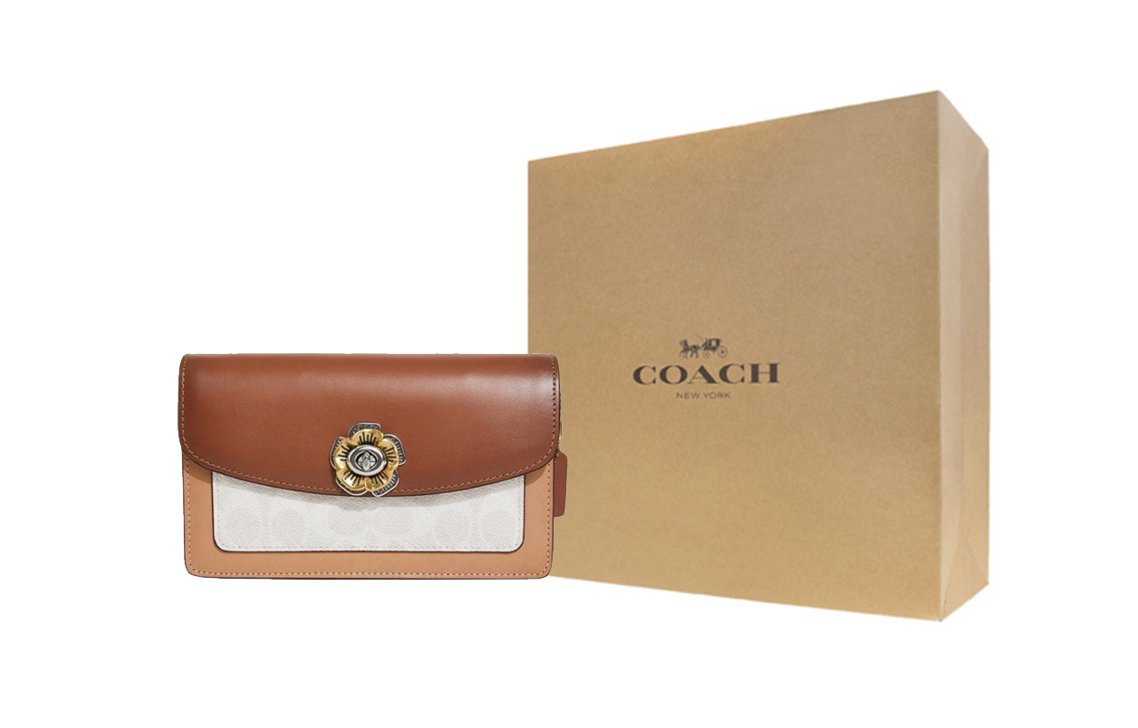 Женская сумка COACH Parker 19 (коричневая) — фото 9