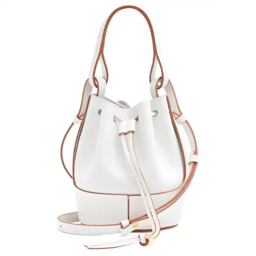 LOEWE Balloon Nappa Cow Leather Bucket Bag, Portable Crossbody Bag, Shoulder Bag Mini Women's Cotton White
