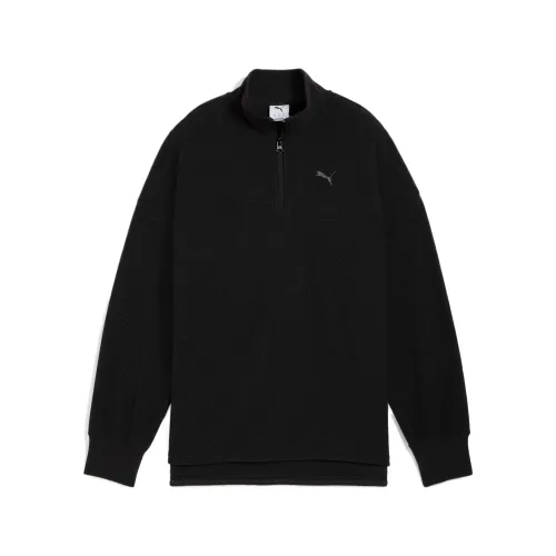 PUMA HER Sweatshirts Women's Black Stand Collar Moderate Regular