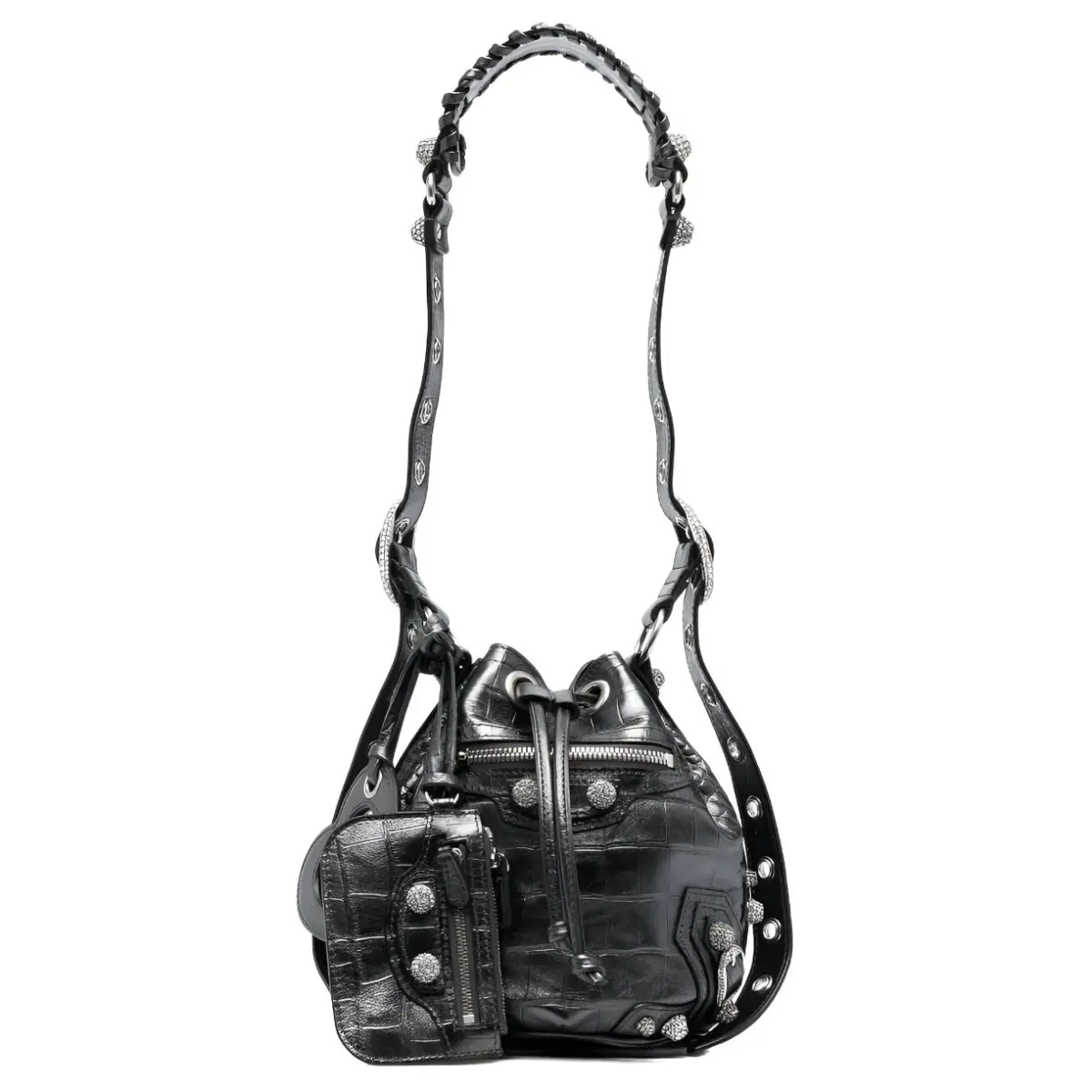Balenciaga Le Cagole Calfskin Bucket Bags Crossbody Bag, Shoulder Bag Mini Women's Black