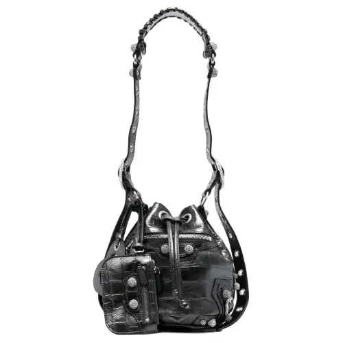 Balenciaga Le Cagole Calfskin Bucket Bags Crossbody Bag, Shoulder Bag Mini Women's Black