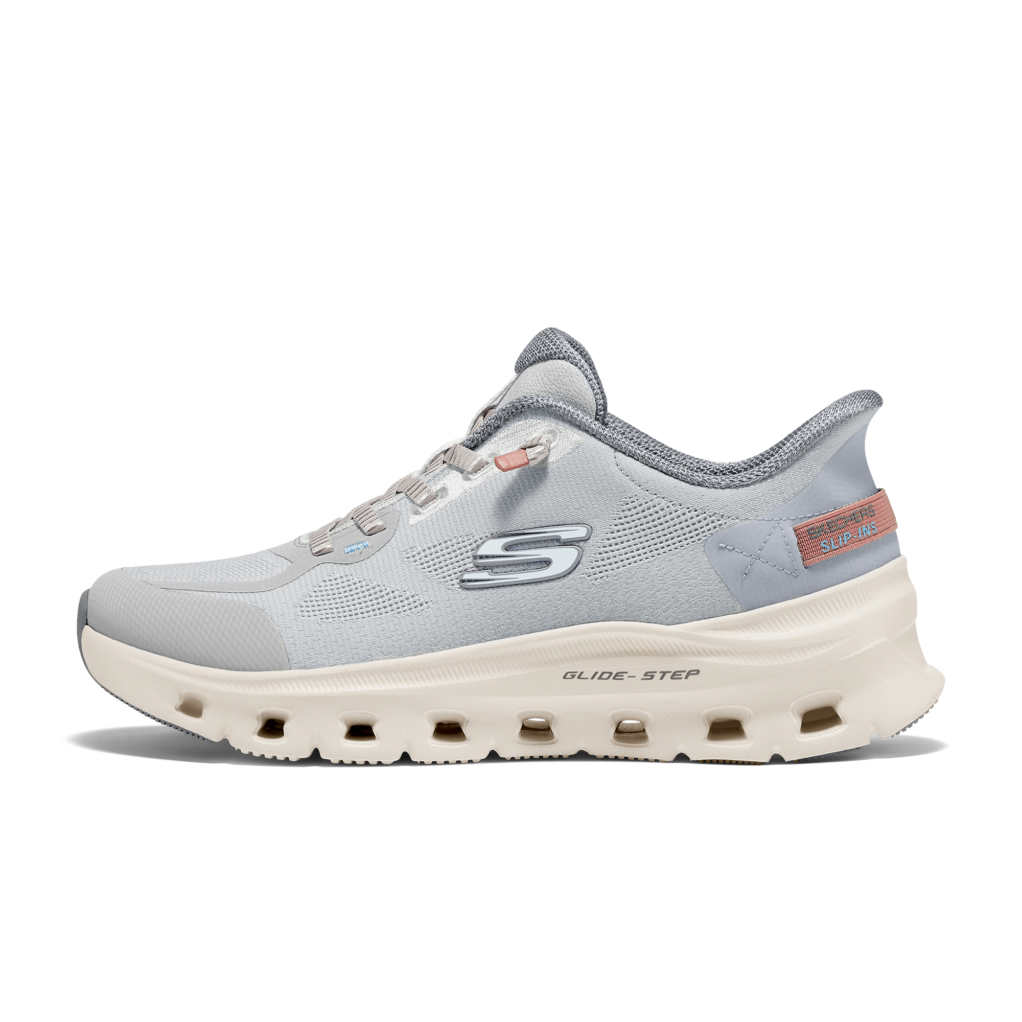 Skechers SPORT WOMENS Cushioning Breathable Low top Casual Running Shoes Women’s Light Gray