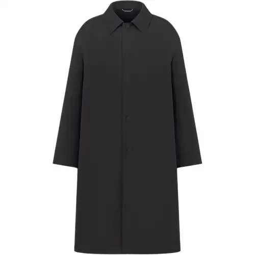 DIOR Coats Men's Black Lapel Moderate Straight Fit