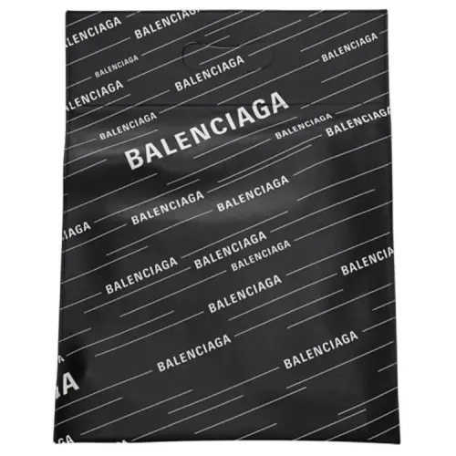 Balenciaga Letter Print Leather Handbag Clutch Women's Black/White