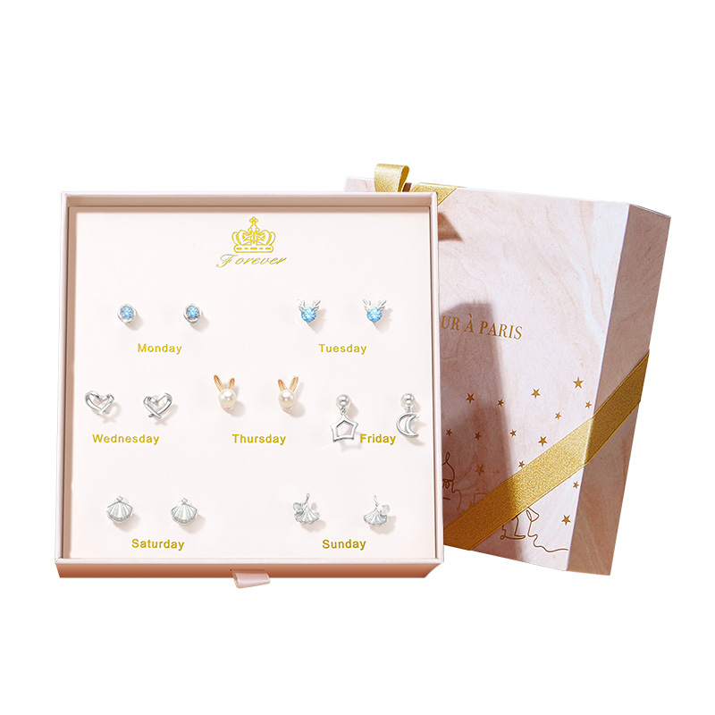 Swarovski, earrings, nail sequins pearl, jewelry for friend, silver 925 sample, light luxury style, high-quality style