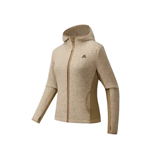 Anta Outdoor Collection Liner Coat, Thick Needle Fleece Garment Women's Cool Gray Heather Gray