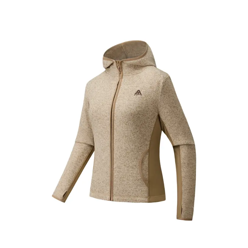 Anta Outdoor Collection Liner Coat, Thick Needle Fleece Garment Women's Cool Gray Heather Gray