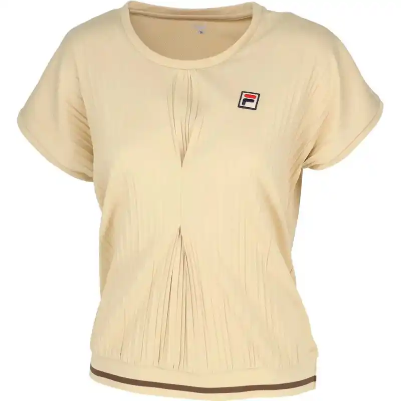 FILA Tennis Tops Women's Beige Crew Neck Moderate