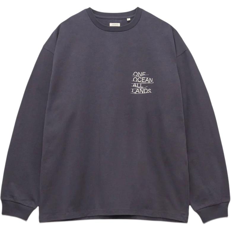 Футболка nanamica FW25 OOAL Graphic L/S Tee (темно-синяя)