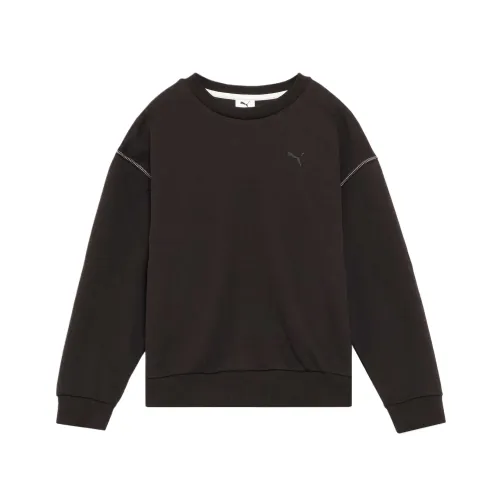 PUMA ESS Sweatshirts Women's Black Crew Neck Thin Regular