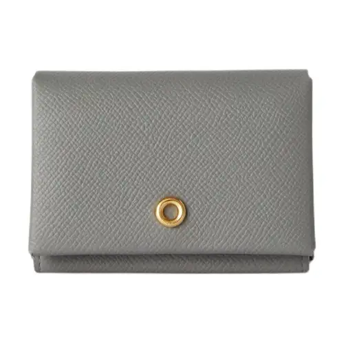 Loro Piana Ghiera Calfskin Card Holder Women's Gray & Yellow
