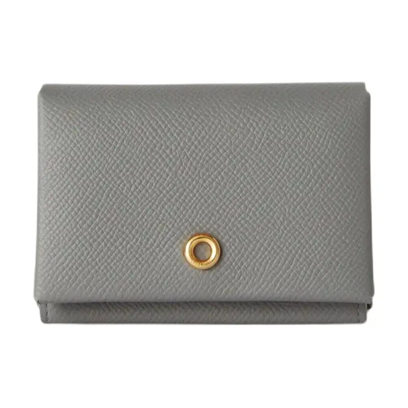 Loro Piana Ghiera Calfskin Card Holder Women's Gray & Yellow