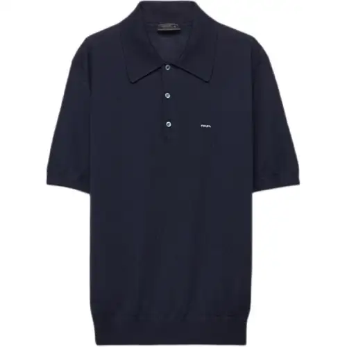 Prada embroidered wool polo shirt