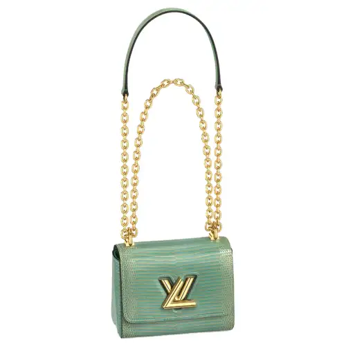 LOUIS VUITTON Twist Lizard Skin Crossbody Bags Mini Women's Green