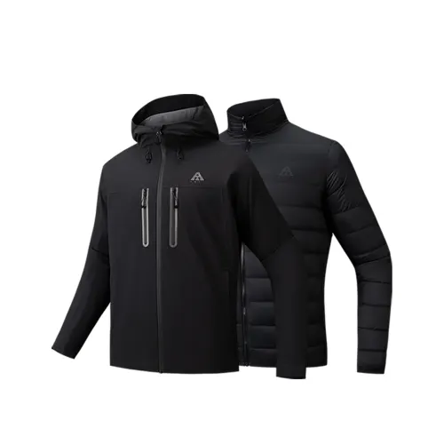 Anta Outdoor Collection Waterproof And Windproof To Keep Warm Windbreaker Jacket Men's Basic Black