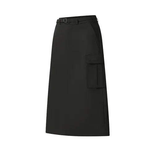 FILA Casual Long Skirts Women's Pitch Black Moderate A Line Skirt