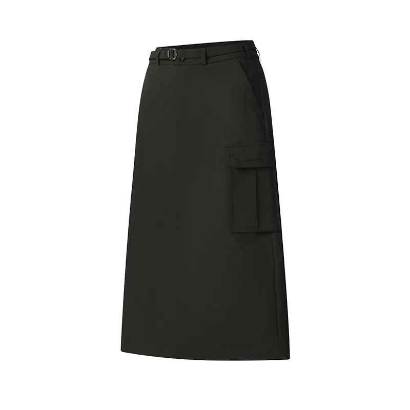 FILA Casual Long Skirts Women's Pitch Black Moderate A Line Skirt