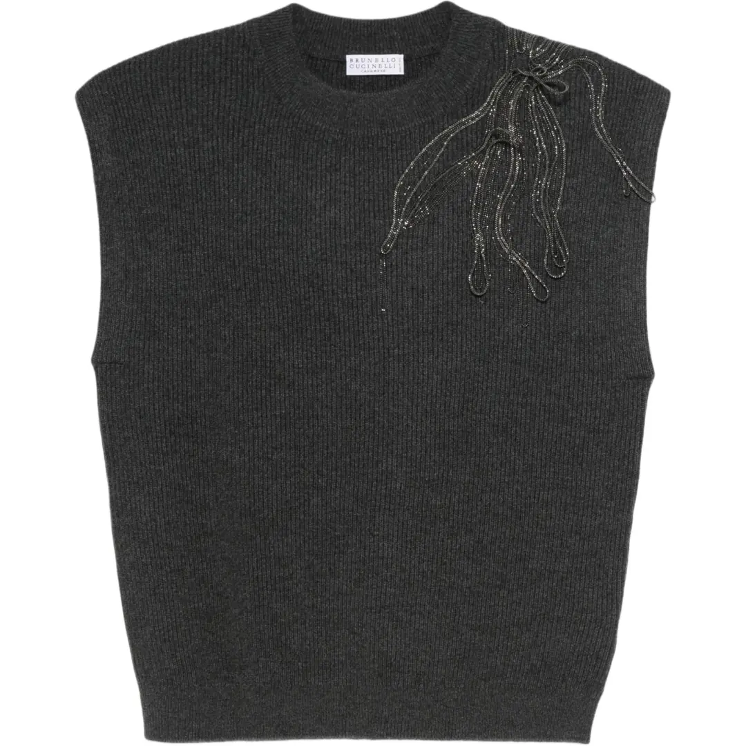 Brunello Cucinelli embellished knitted vest