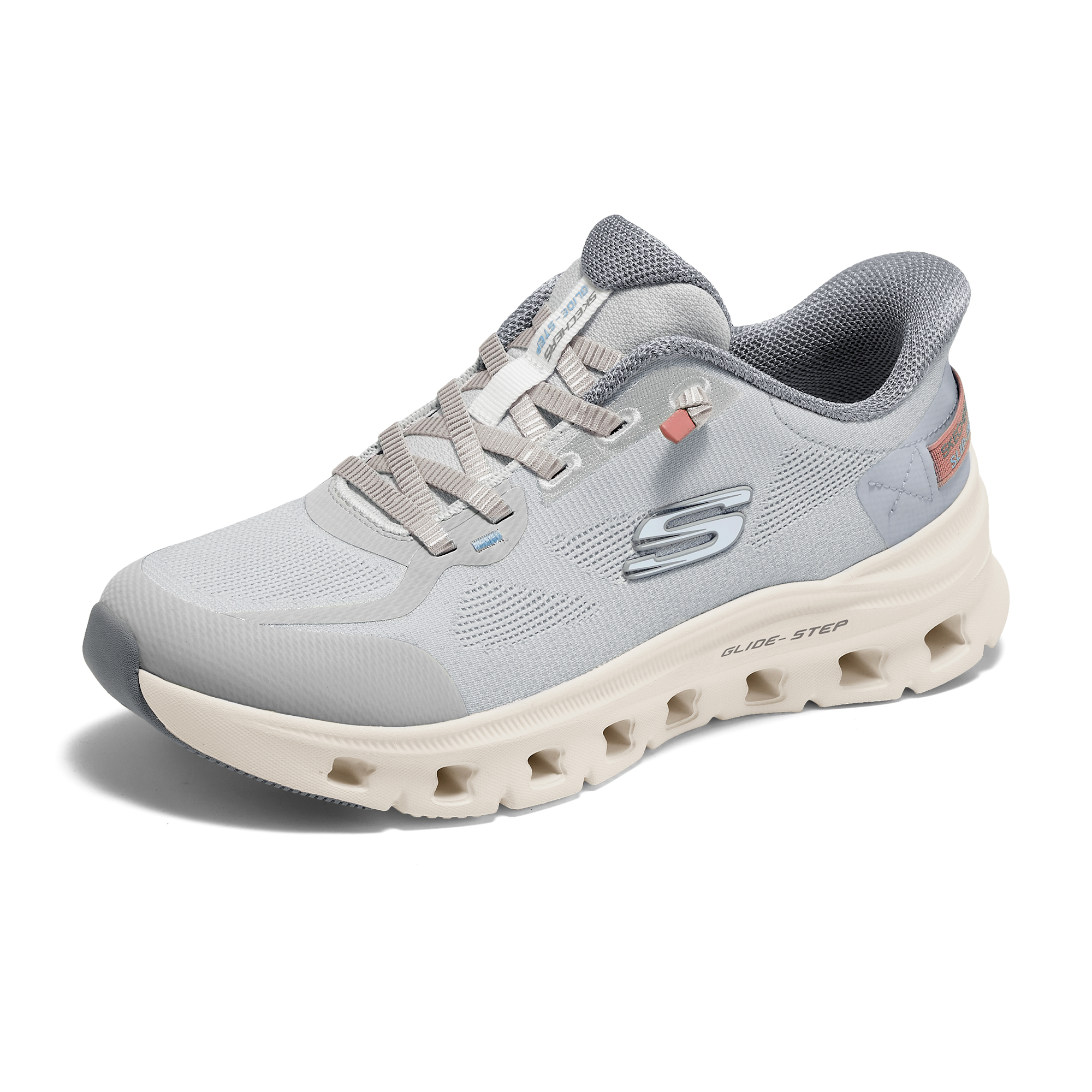 Skechers SPORT WOMENS Cushioning Breathable Low top Casual Running Shoes Women’s Light Gray