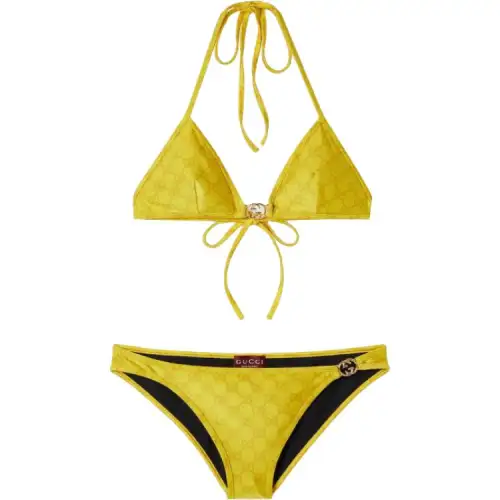 GUCCI Gg Stretch Jersey Bikini Yellow