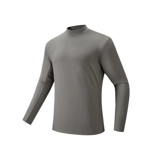 ANTA T Shirts Men's Dark Umber Gray 2 Crew Neck
