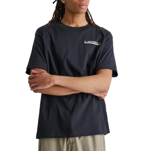 New Balance T Shirts Men's Black Crew Neck